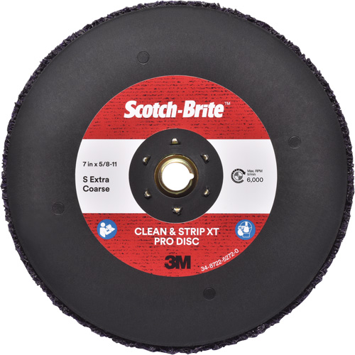 Disque  Clean and Strip  XT Pro Scotch-Brite, 7" dia., Grain Extra grossier, Carbure de silicium Planification Entrepots Molloy