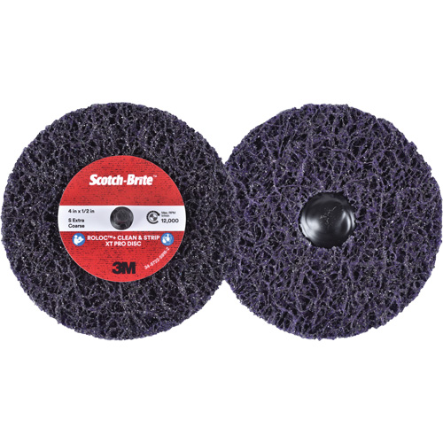 Scotch-Brite Roloc+ Clean & Strip XT Pro Disc, 4" Dia., Extra Coarse Grit, Silicon Carbide Planification Entrepots Molloy
