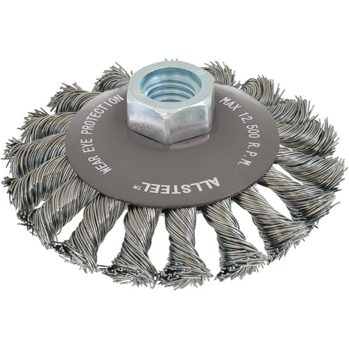 AllSteel Wire Brush, 5" Dia., 0.02" Fill, 5/8"-11 Arbor, Steel Planification Entrepots Molloy