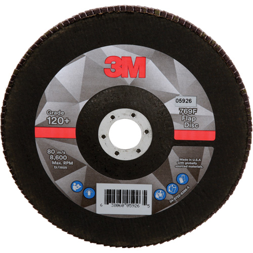 Disque &agrave; lamelles &agrave; changement rapide 769F, 7" x 7/8", Type 27, Grain 120+, Oxyde d'aluminium/C&eacute;ramique Planification Entrepots Molloy