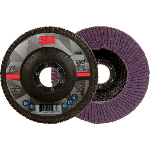 Disque &agrave; lamelles &agrave; changement rapide 769F, 4-1/2" x 7/8", Type 27, Grain 80+, C&eacute;ramique Planification Entrepots Molloy
