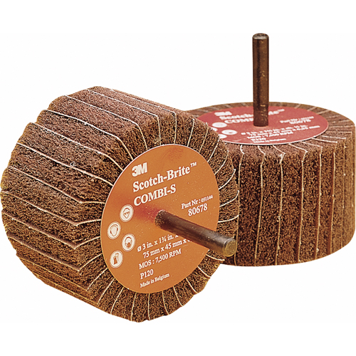 Combi Wheels, 3" Dia. x 1-3/4" W, 1/4" Arbor, Aluminum Oxide Planification Entrepots Molloy