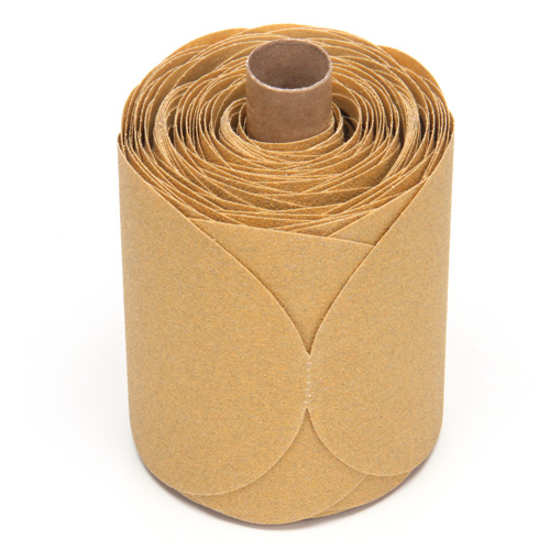 Rouleau de disques dor&eacute;s 216U Stikit, Oxyde d'aluminium, 5" la x 52' lo, Grain P80 Planification Entrepots Molloy