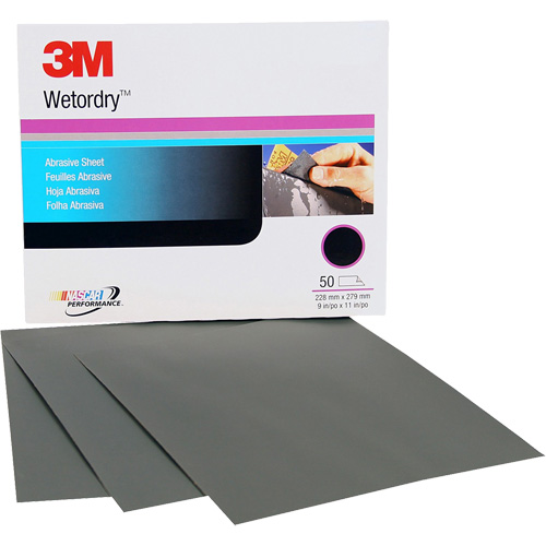 Wetordry Abrasive Sheet, 9" x 11", P500 Grit, Aluminum Oxide Planification Entrepots Molloy