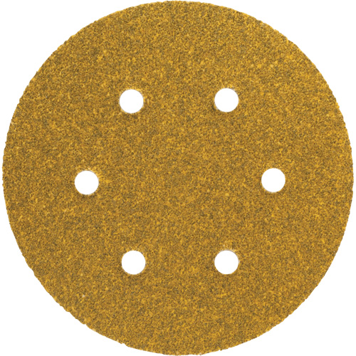 Disque de ponçage autoagrippant en papier avec trous d'aspiration Gold Reserve A295, dia 5", Grain P100, Oxyde d'aluminium, Poids C Planification Entrepots Molloy