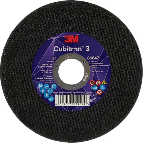 Disque de coupe Cubitron 3, 5" x 9/32", Arbre de 3/8", Type 41 Planification Entrepots Molloy