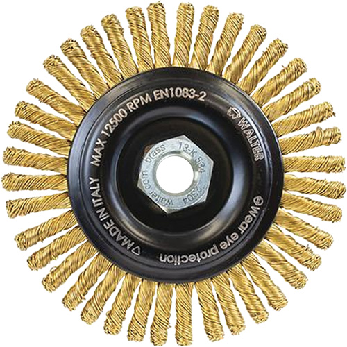 Spark-Free Brass Wire Wheel, 5" Dia. x 5/8"-11 Arbor Planification Entrepots Molloy
