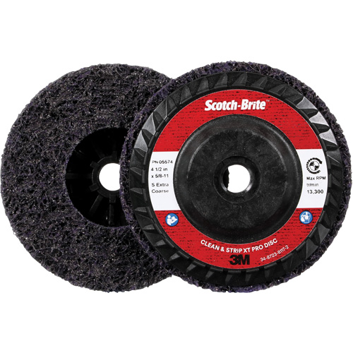 Disque Clean and Strip XT Pro XO-DC Scotch-Brite, 4-1/2" dia., Grain Extra grossier, Carbure de silicium Planification Entrepots Molloy