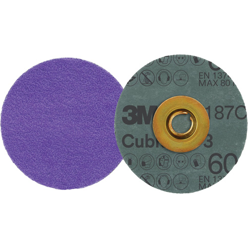 Cubitron 3 Roloc Fibre Disc, 3" Dia., 60+ Grit, Ceramic Planification Entrepots Molloy