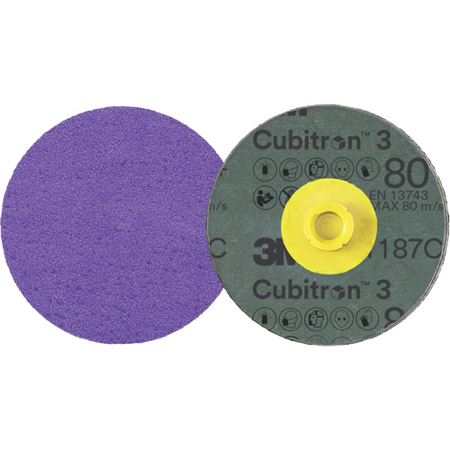Cubitron 3 Roloc Fibre Disc, 4" Dia., 80+ Grit, Ceramic Planification Entrepots Molloy