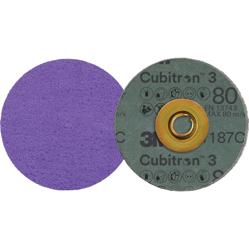 Cubitron 3 Roloc Fibre Disc, 3" Dia., 80+ Grit, Ceramic Planification Entrepots Molloy