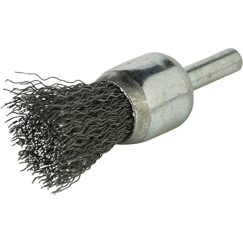 Stem Mounted Crimped Wire Brush, 1", 0.020" Fill, 1/4" Shank Planification Entrepots Molloy