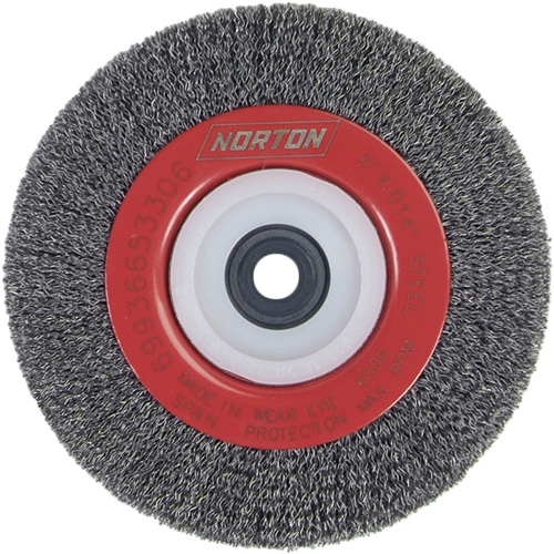 Crimped Bench Wheel, 6" Dia., 0.014" Fill, 1/2"-2 Arbor Planification Entrepots Molloy