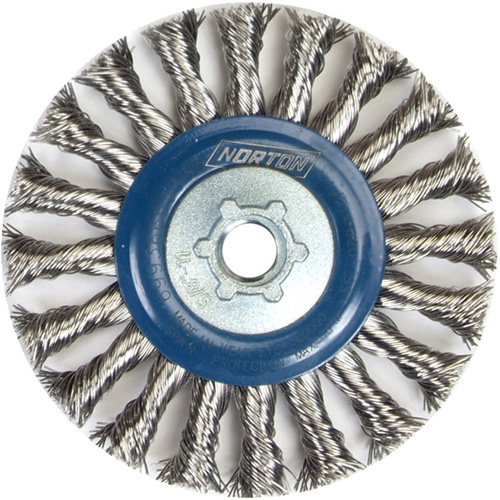 Roue compl&egrave;te de c&acirc;ble de torsion, Dia. 4", Fils 0,02", Arbre 5/8"-11, Acier inoxydable Planification Entrepots Molloy