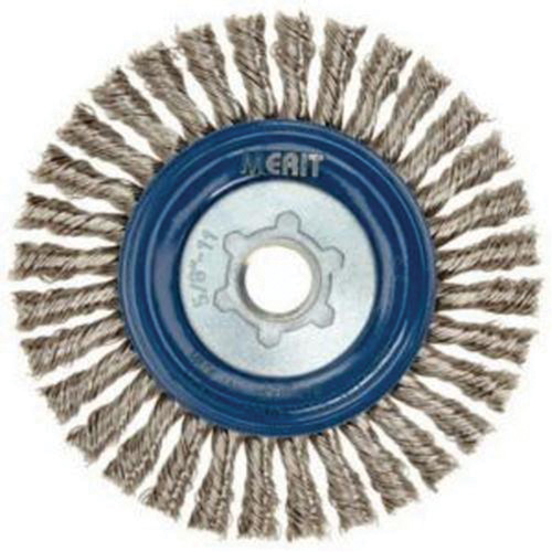 Stringer Bead Knot Wire Brush For Angle Grinders, 5" Dia., 0.02" Fill, 5/8"-11 Arbor, Stainless Steel Planification Entrepots Molloy