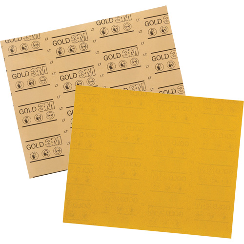 Gold Abrasive Sheet 12541, 9" x 11", 320 Grit, Aluminum Oxide Planification Entrepots Molloy