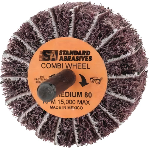 Standard Abrasives Buff and Blend Combi-Wheel 898001, 2" Dia. x 1" W, 1/4" Arbor, Aluminum Oxide Planification Entrepots Molloy