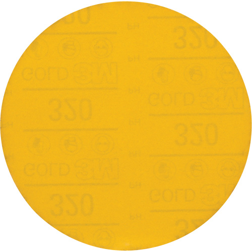 Hookit Gold Abrasive Disc, 6" Dia., 320 Grit, Aluminum Oxide, C-Weight Planification Entrepots Molloy
