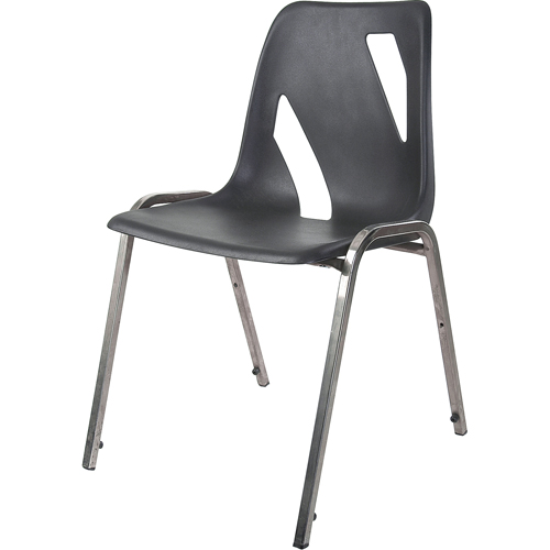 Chaise empilable, Vinyle, Hauteur 31", Capacit&eacute; 275 lb, Noir Planification Entrepots Molloy