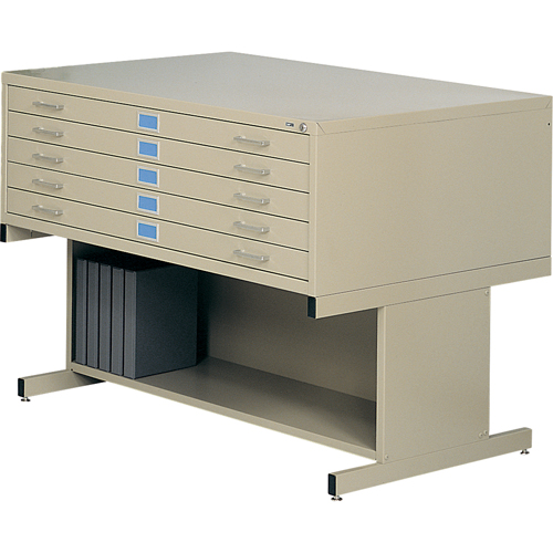 Steel Plan Files, 5 Drawers, 40-3/8" W x 29-3/8" D x 16-1/2" H Planification Entrepots Molloy