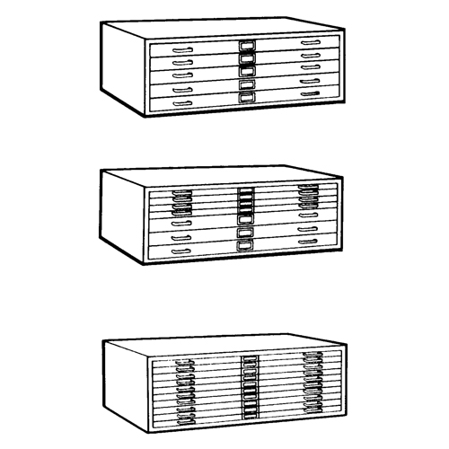Steel Plan Files, 5 Drawers, 40-3/8" W x 29-3/8" D x 16-1/2" H Planification Entrepots Molloy