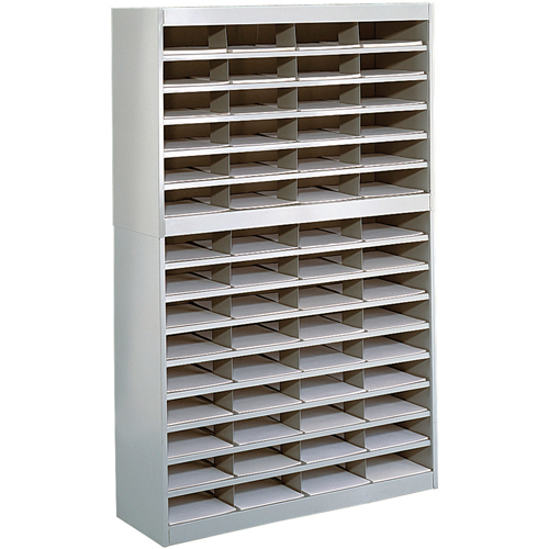 Casiers pour documentation &agrave; service intensif, Stationnaire, 60 fentes, Acier, 37-1/2" la x 12-3/4" p x 60" h Planification Entrepots Molloy