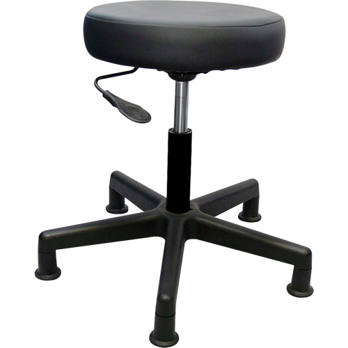 900 Series Task Stool, Stationary, Adjustable, 16" - 22", Vinyl Seat, Black Planification Entrepots Molloy