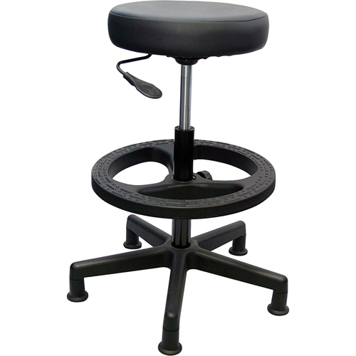 900 Series Task Stool, Stationary, Adjustable, 23" - 33", Vinyl Seat, Black Planification Entrepots Molloy