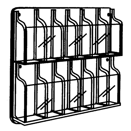 Pr&eacute;sentoirs, Mural, 9 fentes, Plastique, 30" la x 2" p x 36-7/8" h Planification Entrepots Molloy