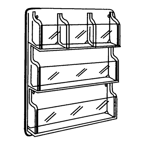 Pr&eacute;sentoirs, Mural, 9 fentes, Plastique, 30" la x 2" p x 36-7/8" h Planification Entrepots Molloy