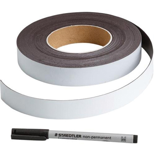 Write-On Magnetic Label, Magnetic, 600" L x 1" W Planification Entrepots Molloy