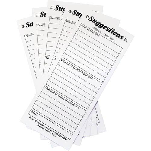 Suggestion Boxes - Suggestion Cards, 25/pkg Planification Entrepots Molloy