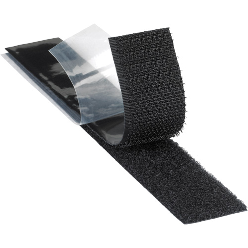 Plasticizer Resistant Fastener, Loop, 50 yds x 2", Adhesive, Black Planification Entrepots Molloy