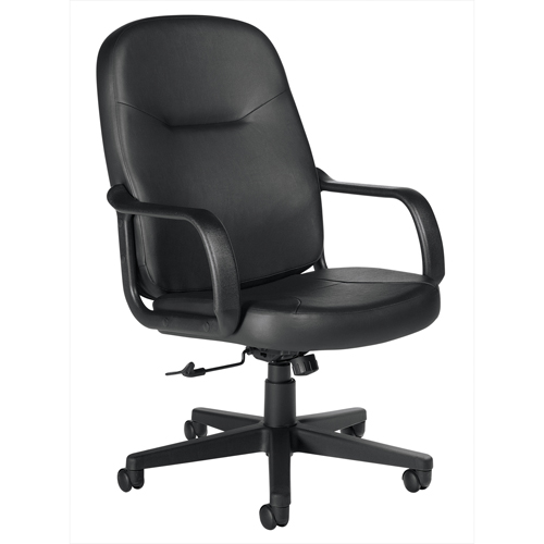 Fauteuil de bureau, Cuir, Noir Planification Entrepots Molloy