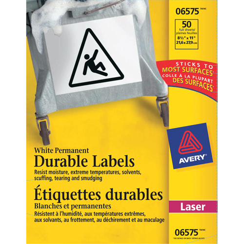 TrueBlock Labels, Polyester, 11" L x 8.5" H, White Planification Entrepots Molloy