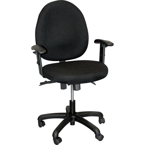 Chaise de dactylo ergonomique avec dossier moyen de s&eacute;rie 900, &agrave; dessin, Ajustable, 22", Tissu Si&egrave;ge, Noir Planification Entrepots Molloy