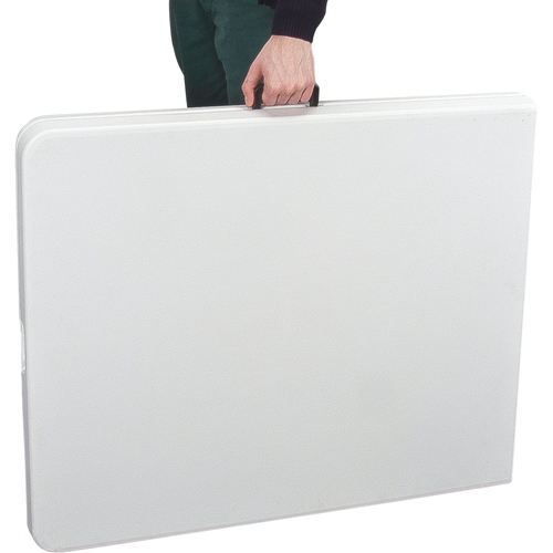Table se pliant en deux, Rectangulaire, 72" l x 30" la, Poly&eacute;thyl&egrave;ne, Blanc Planification Entrepots Molloy