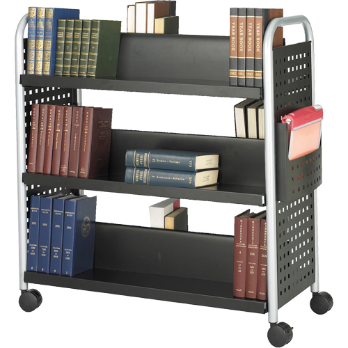 Scoot Book Carts, 200 lbs. Capacity, Black, 17-3/4" D x 41-1/4" L x 41-1/4" H, Steel Planification Entrepots Molloy