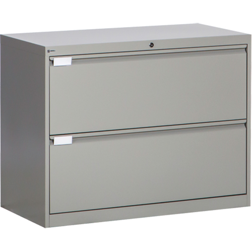 Classeur lat&eacute;ral, Acier, 2 tiroirs, 36" la x 18" p x 27-7/8" h, Gris Planification Entrepots Molloy