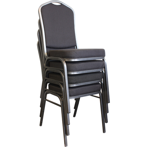 Stacking Chairs, Fabric, 37" High, 275 lbs. Capacity, Black Planification Entrepots Molloy