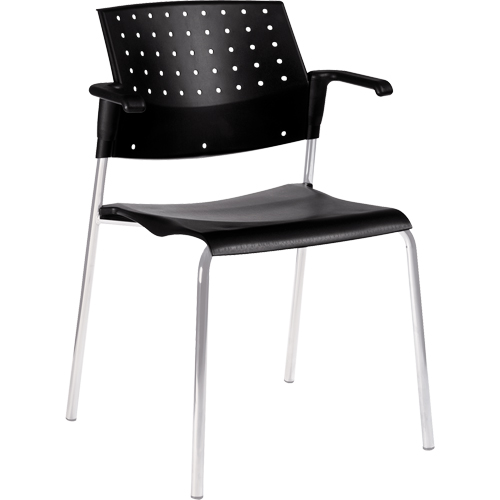 Chaises empilables, Plastique, Hauteur 33", Capacit&eacute; 300 lb, Noir Planification Entrepots Molloy