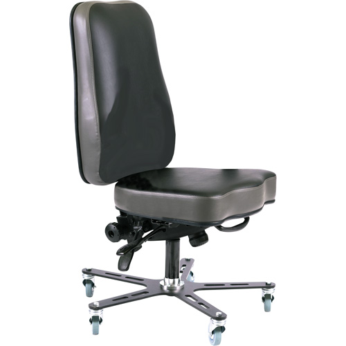 Synergo I Ergonomic Chair, Mobile, Vinyl Seat, Black Planification Entrepots Molloy