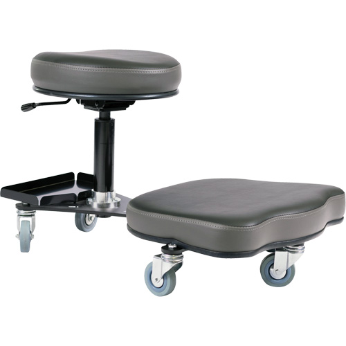 Chaise ergonomique Flex, Vinyle, Noir/gris Planification Entrepots Molloy