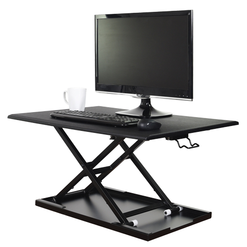 Bureau ajustable pour travail assis et debout, Mod&egrave;le de bureau, 15-3/4" h x 31-1/2" la x 22-1/2" p, Noir Planification Entrepots Molloy