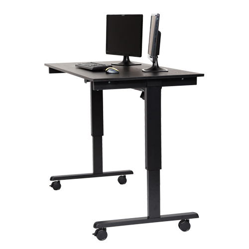 Bureau ajustable pour travail debout, , 45-1/4" h x 29-1/2" p, Noir Planification Entrepots Molloy
