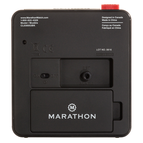 R&eacute;veille-matin de bureau, Analogique, &agrave; piles, 3,5" la x 1,5" p x 3,75" h, Noir Planification Entrepots Molloy