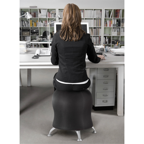 Zenergy Ball Chair, Fabric, Black, 250 lbs. Capacity Planification Entrepots Molloy