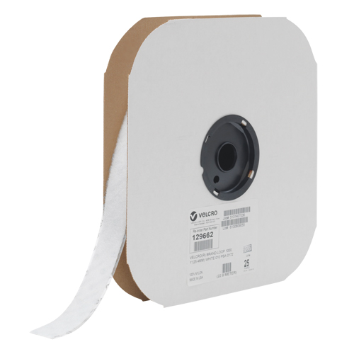 Ruban d'attaches, Boucle, 25 vg x 1", Cousu, Blanc Planification Entrepots Molloy