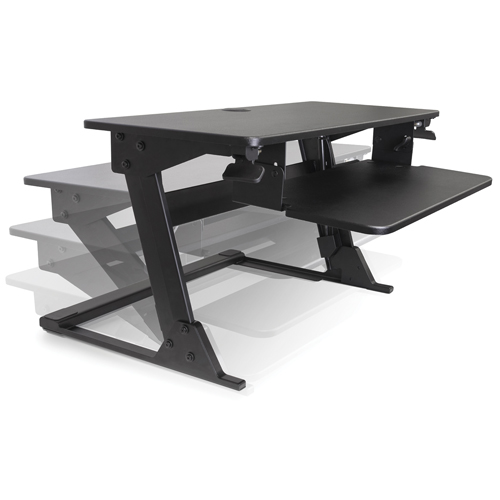 Poste de travail assis-debout Goya, Mod&egrave;le de bureau, 21" h x 35-2/5" la x 24" p, Noir Planification Entrepots Molloy