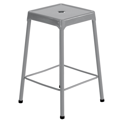 Tabouret en acier pour comptoir Safco, Stationnaire, Fixe, 25", Acier Si&egrave;ge, Gris Planification Entrepots Molloy